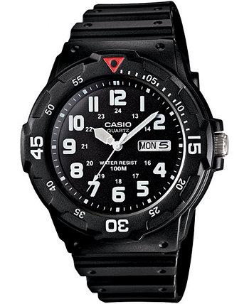 Мужские черные часы с ремешком из смолы 43мм Casio