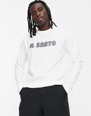 Белая футболка с длинным рукавом с надписью Il Sarto Il Sarto