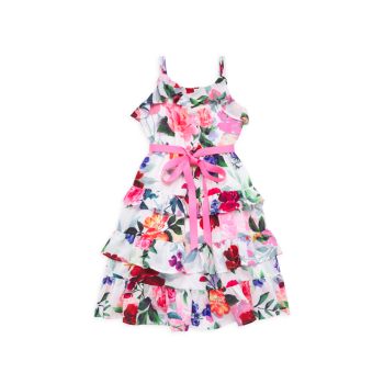 Платье для маленьких девочек Belinda с цветочным принтом и оборками Marchesa Notte Mini