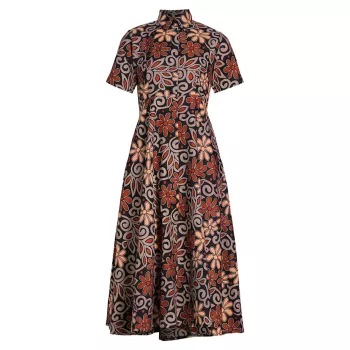Feyi Floral Cotton Midi-Dress Elisamama