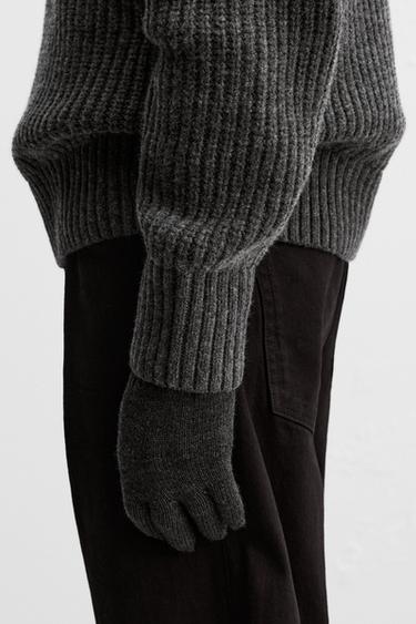 Зимние перчатки ZARA KNIT WOOLEN GLOVES ZARA