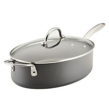 Rachael Ray® 5-qt. Hard Anodized Nonstick Oval Sauté Pan with Helper Handle & Lid Rachael Ray