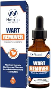 Natural Wart Oil Liquid Drops – Fast, Safe for Kids, Maximum Strength Wart Ointment with Pure Essential Oils – No Pain, No Scarring, Easy to Use on Face, Neck, Body, Hands, Feet Natrulo