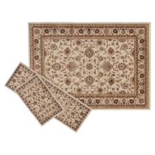 KHL Rugs Traditional Ivory Floral 3-pc. Rug Set KHL Rugs