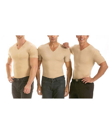 Insta Slim мужские 3 пакета сжатия с коротким рукавом V-образным вырезом футболки Instaslim