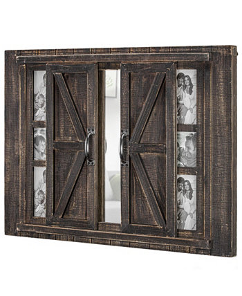 Американский художественный декор, деревенская рамка для фотографий на двери сарая с зеркалом Crystal Art Gallery