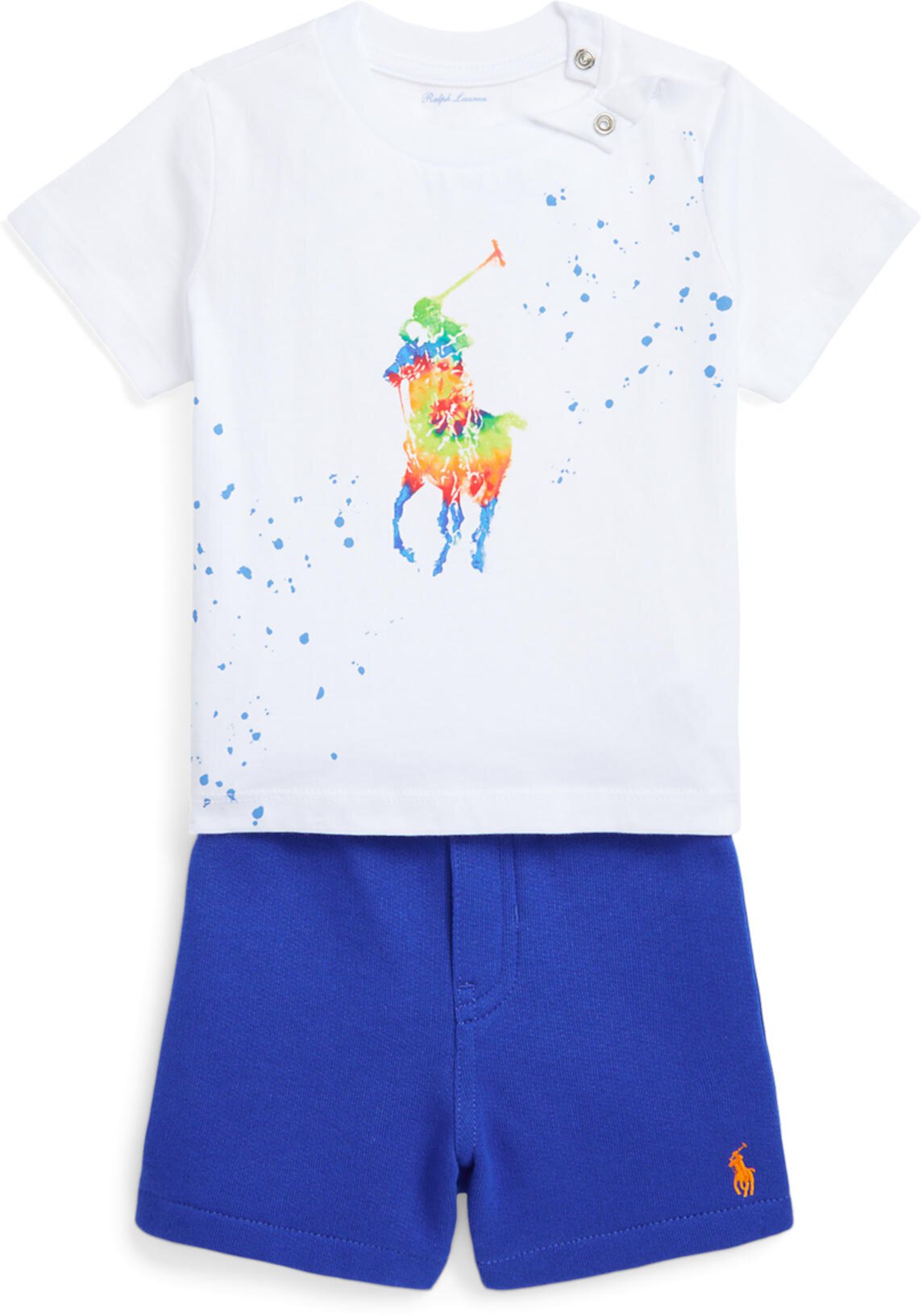 Комплект из футболки и флисовых шорт Big Pony (для младенцев) Polo Ralph Lauren