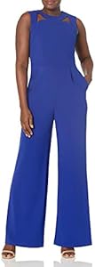 Calvin Klein Women's Sleeveless Neckline Cutout Jumpsuit With Pockets Calvin Klein