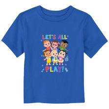 Toddler Boy Cocomelon Characters &#34;Let's All Play&#34; Graphic Tee CoComelon