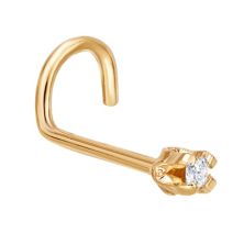 14k Gold 1.3 mm Diamond Accent Curved Nose Stud LILA MOON