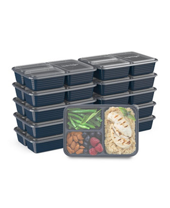 Контейнеры для хранения пищевых продуктов с 3 отделениями для приготовления еды, упаковка из 10 шт. Bentgo