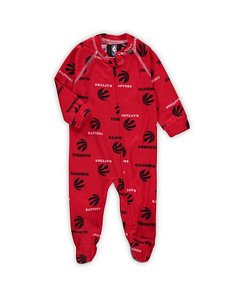 Мальчики, новорожденные и младенцы Red Toronto Raptors Raglan Sleeper Full Zip Sleeper NBA