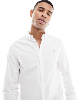 Белая рубашка с длинными рукавами Farah Brewer Farah