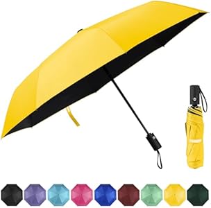 Yoobure Windproof Travel Umbrella, Automatic Umbrellas for Rain, Portable & Compact Umbrella for Backpack, Sun Umbrella for Walking, Folding Small Umbrella for Car, Lightweight Strong UV Protection Yoobure