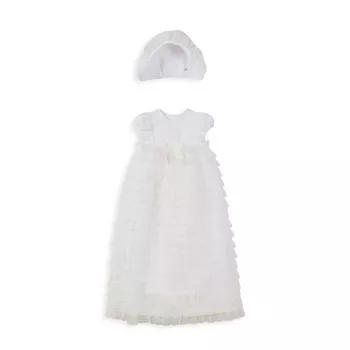 Кружевное крестильное платье для малышки, состоящее из двух частей Pippa & Julie