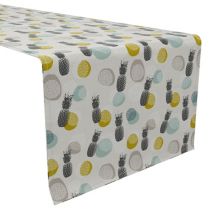 Table Runner, 100% Cotton, 16x72&#34;, Pineapple Background Fabric Textile Products