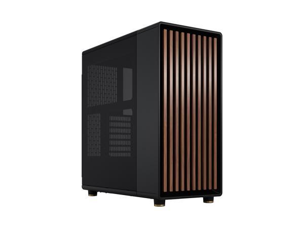 Fractal Design North ATX mATX Mid Tower PC Case - Charcoal Black Chassis with Walnut Front and Mesh Side Panel Fractal Design