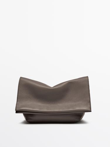 Nappa leather crossbody bag with flap Massimo Dutti