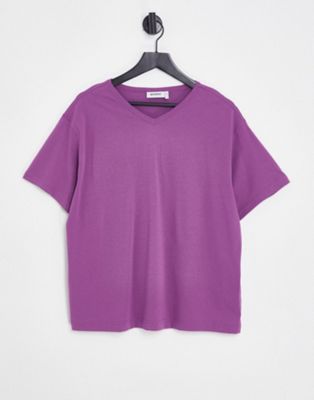 Пыльно-фиолетовая футболка с v-образным вырезом Weekday Weekday