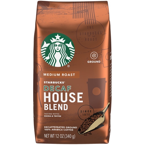 Starbucks Ground Coffee Decaf Medium Roast House Blend -- 12 oz Starbucks