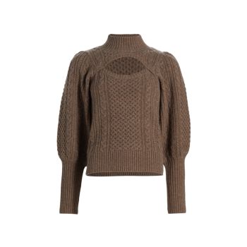 Juliette Cut-Out Cable-Knit Sweater Sea