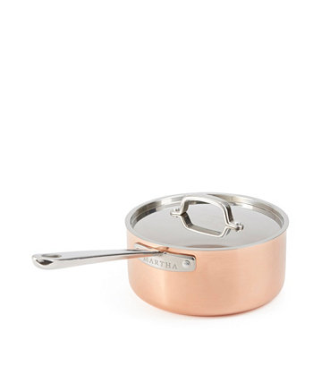 Stainless Steel 3 QT Low Saucepan with Lid Martha Stewart