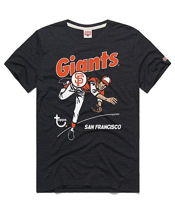 Мужская темно-серая футболка Topps San Francisco Giants Tri-Blend Homage