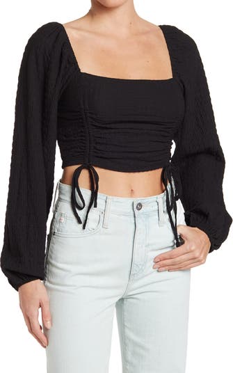 Long Sleeve Ruched Front Top Sophie Rue