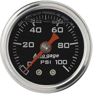 AUTO METER 2174 Autogage Fuel Pressure Gauge, Black face Auto Meter