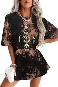 CSDAJIO Women's Casual Short Sleeve Loose Shirt Oversized T-Shirt Trendy Going Out Crew Neck Summer Graphic Tees Csdajio