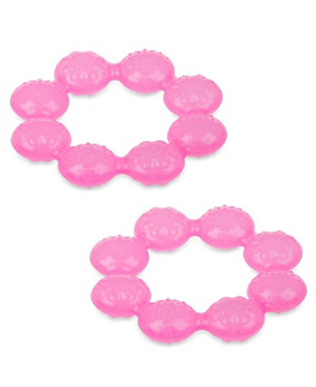 IcyBite Baby Soother Ring Teether, Pink, 2 Count NUBY