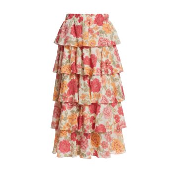 Ярусная юбка-миди с цветочным принтом Camela KIVARI