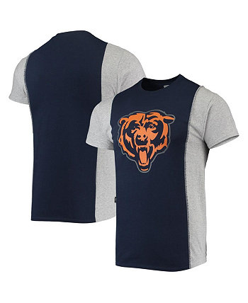 Men's Navy, Heathered Gray Chicago Bears Split T-shirt Refried Apparel