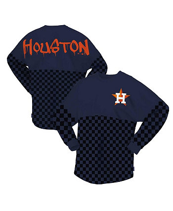 Женская темно-синяя футболка с длинным рукавом и принтом Houston Astros в клетку Spirit Jersey