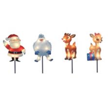 Set of 4 Lighted Rudolph and Friends Christmas Pathway Markers - Clear Lights Christmas Central