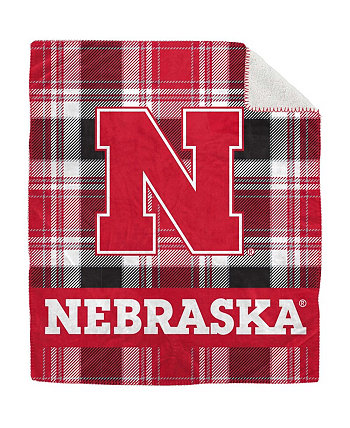 Nebraska Huskers плюшевое одеяло из фланели в клетку размером 50 x 60 дюймов Pegasus Home Fashions