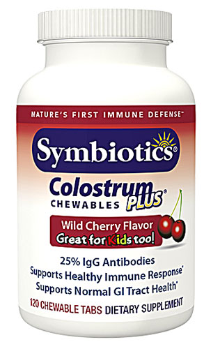 Symbiotics Colostrum Plus® Дикая вишня — 1 г — 120 жевательных таблеток Symbiotics