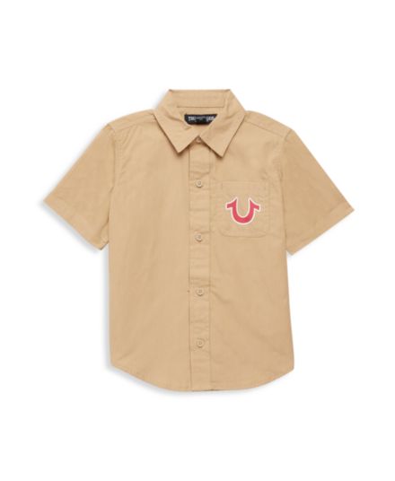 Хлопковая рубашка Camp для мальчиков с логотипом True Religion