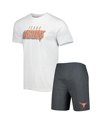 Мужской комплект из темно-серой и белой футболки и шорт Texas Longhorns Downfield Concepts Sport