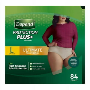 Depend Protection Plus Ultimate Underwear for Women Large - 84 Count Depend