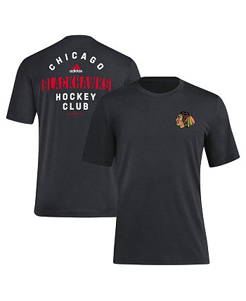 Мужская черная футболка Chicago Blackhawks Blend Adidas