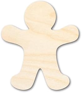 Bigger Better | Unfinished Wood Gingerbread Man Shape | DIY Craft Cutout 18" / 1/2" 24 Hour Crafts