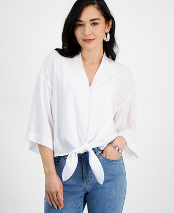 Petite Tie-Front Blouse, Created for Macy's I.N.C. International Concepts
