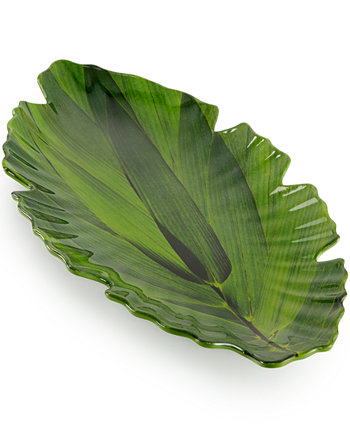 Дзен Меламиновая тарелка с большими зелеными листьями Q Squared