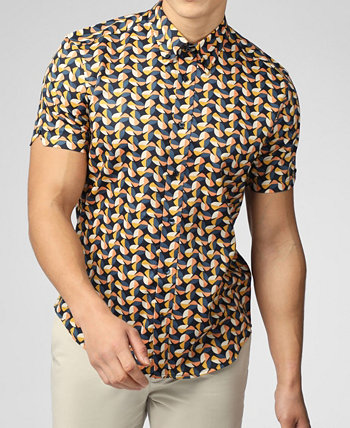 Мужская рубашка с коротким рукавом с геопринтом Bauhaus Ben Sherman