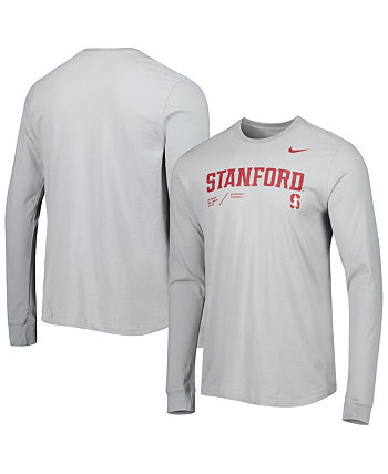 Мужская серая футболка с длинным рукавом Stanford Cardinal Team Practice Performance Nike