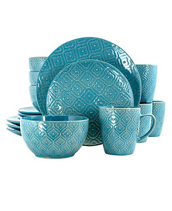 Роскошная керамическая столовая посуда Sapphire, набор из 16 предметов, сервиз на 4 персоны Elama