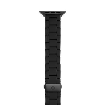 Apple® Watch Black Silicone-Wrapped Stainless Steel Bracelet Strap/38, 40, 42 &amp; 44MM Michele