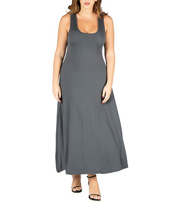 Женское простое макси-платье трапециевидной формы без рукавов больших размеров 24seven Comfort Apparel