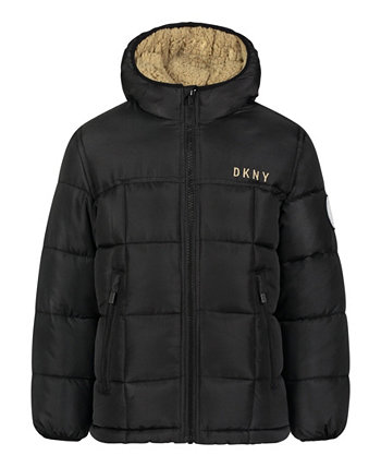 Двусторонняя куртка из шерпы для маленьких мальчиков DKNY